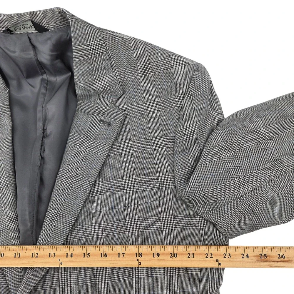 Jos A Bank Signature Collection 46L Suit‎ Jacket Gray Glen Plaid 100% Wool